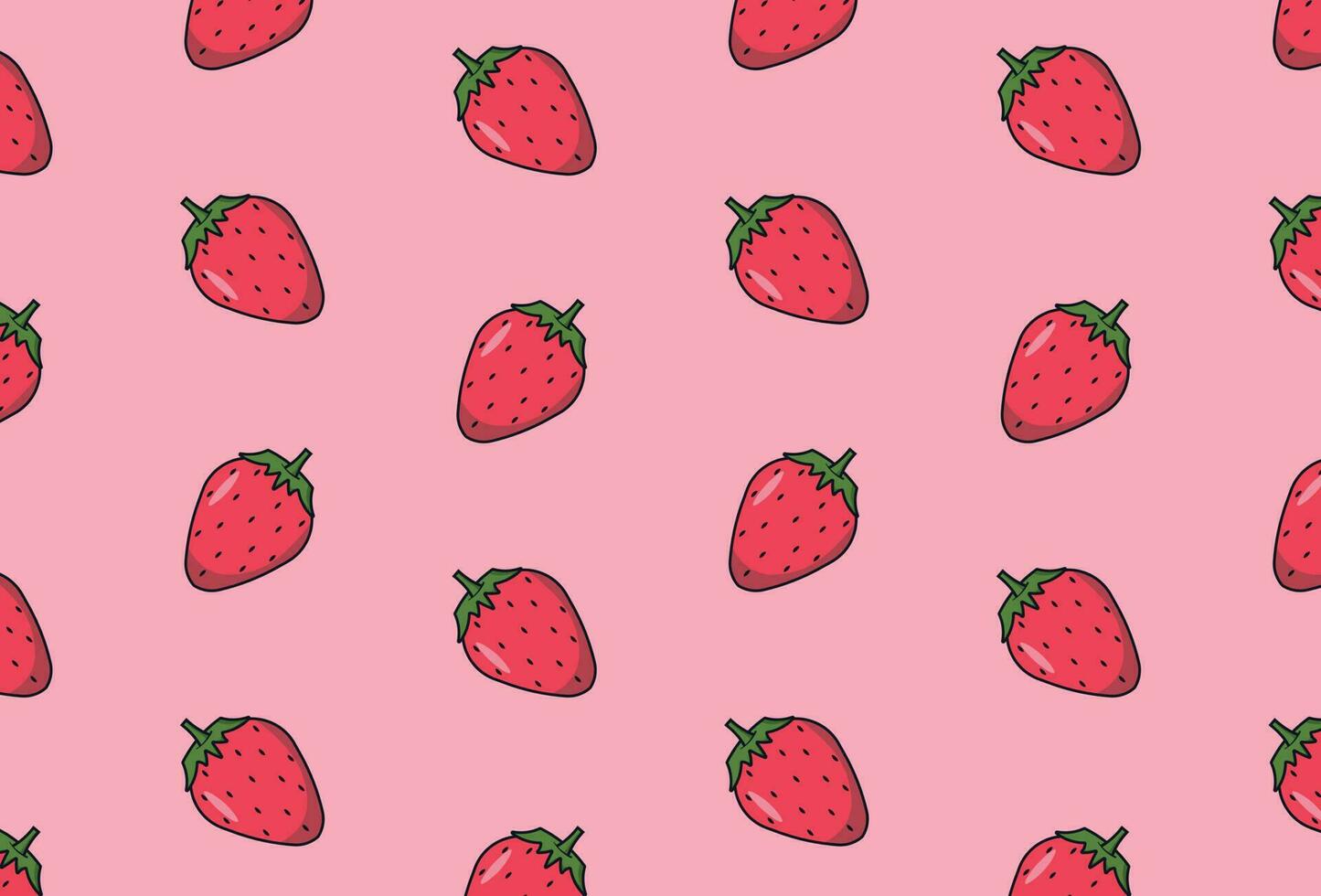 Strawberry Playful Vector Background