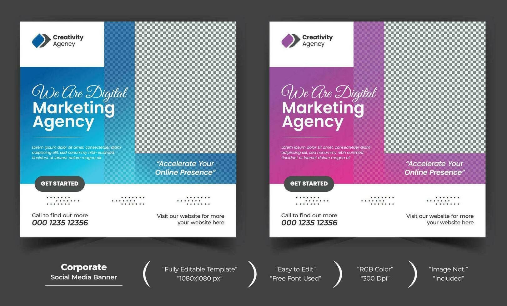 Corporate Digital  Marketing Social Media Post Design vector