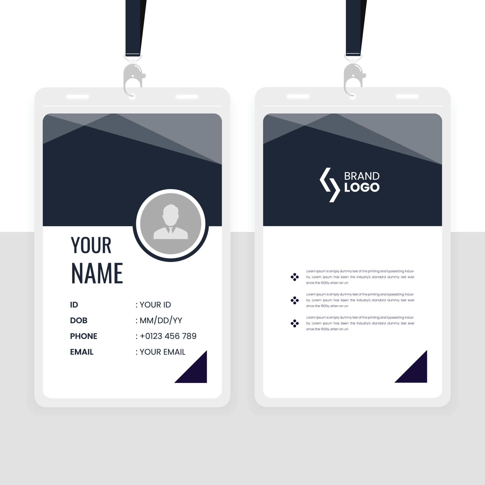 Modern Office Id Card Design Template with red and black color 24114781