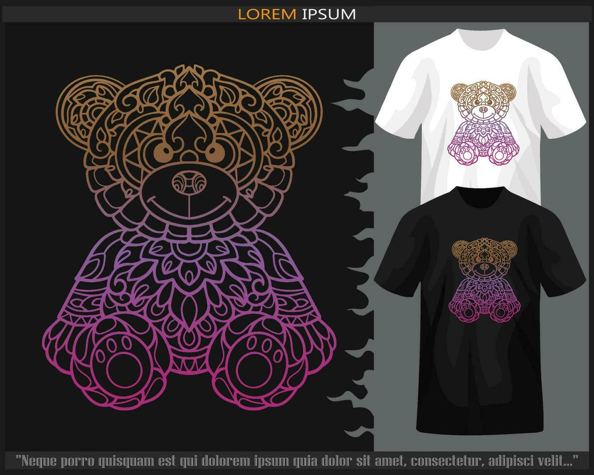 gradient Colorful teddy bear mandala arts vector