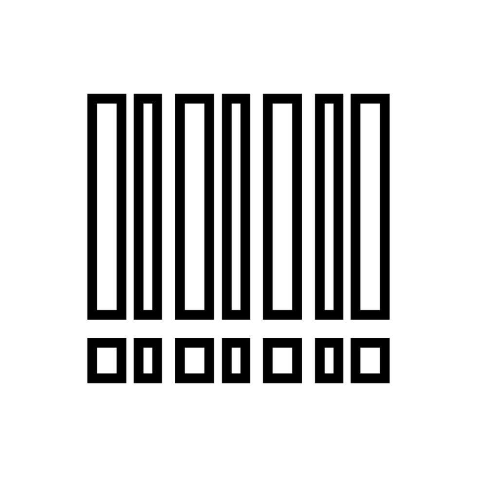 Barcode Lineal Icon Symbol Vector. Black Outline Barcode Icon vector
