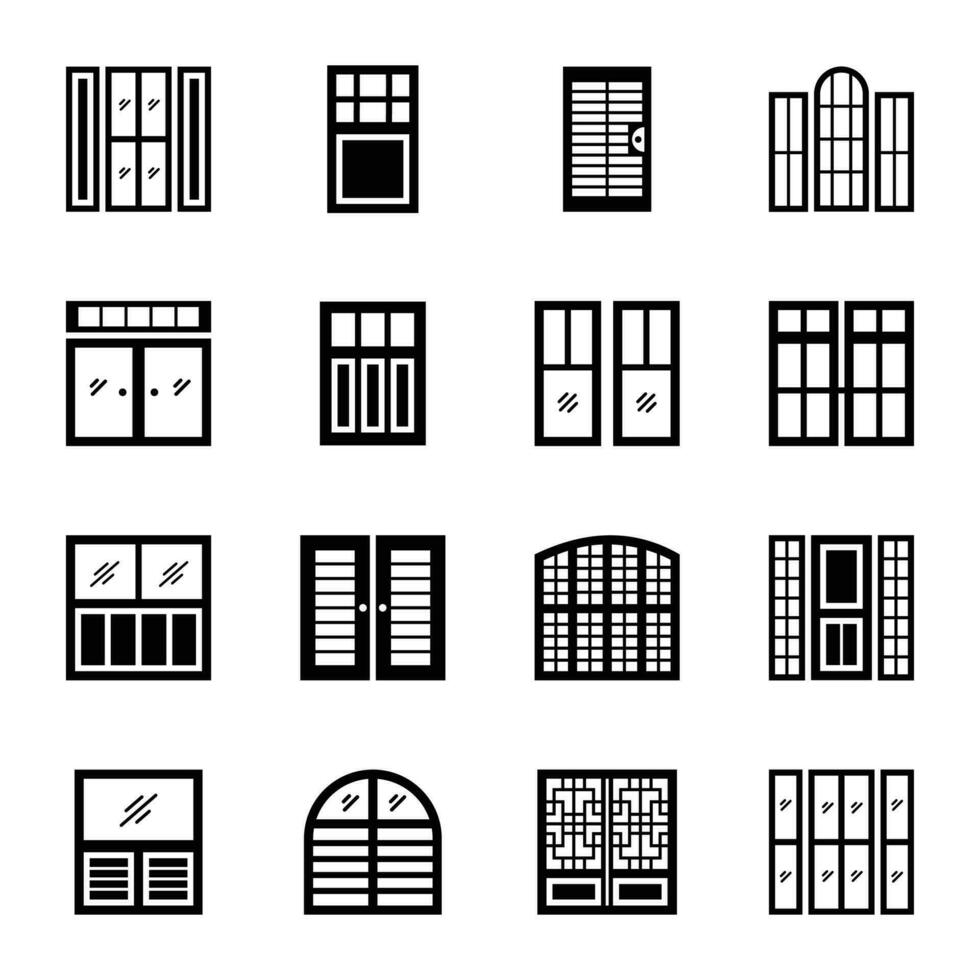 Window shades icons vector