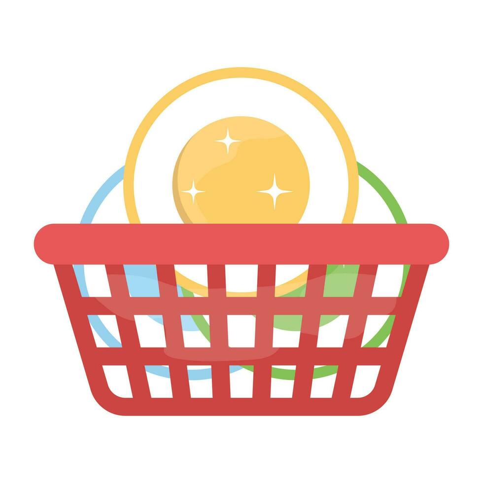 Bucket filled with cleaning liquid bottles denoting icon for cleaners vector