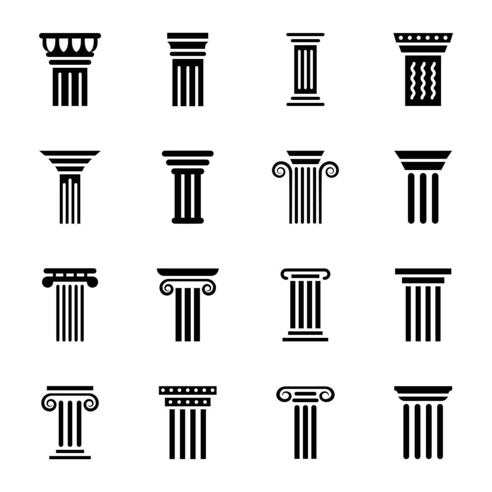 Pillar drawings icons vector