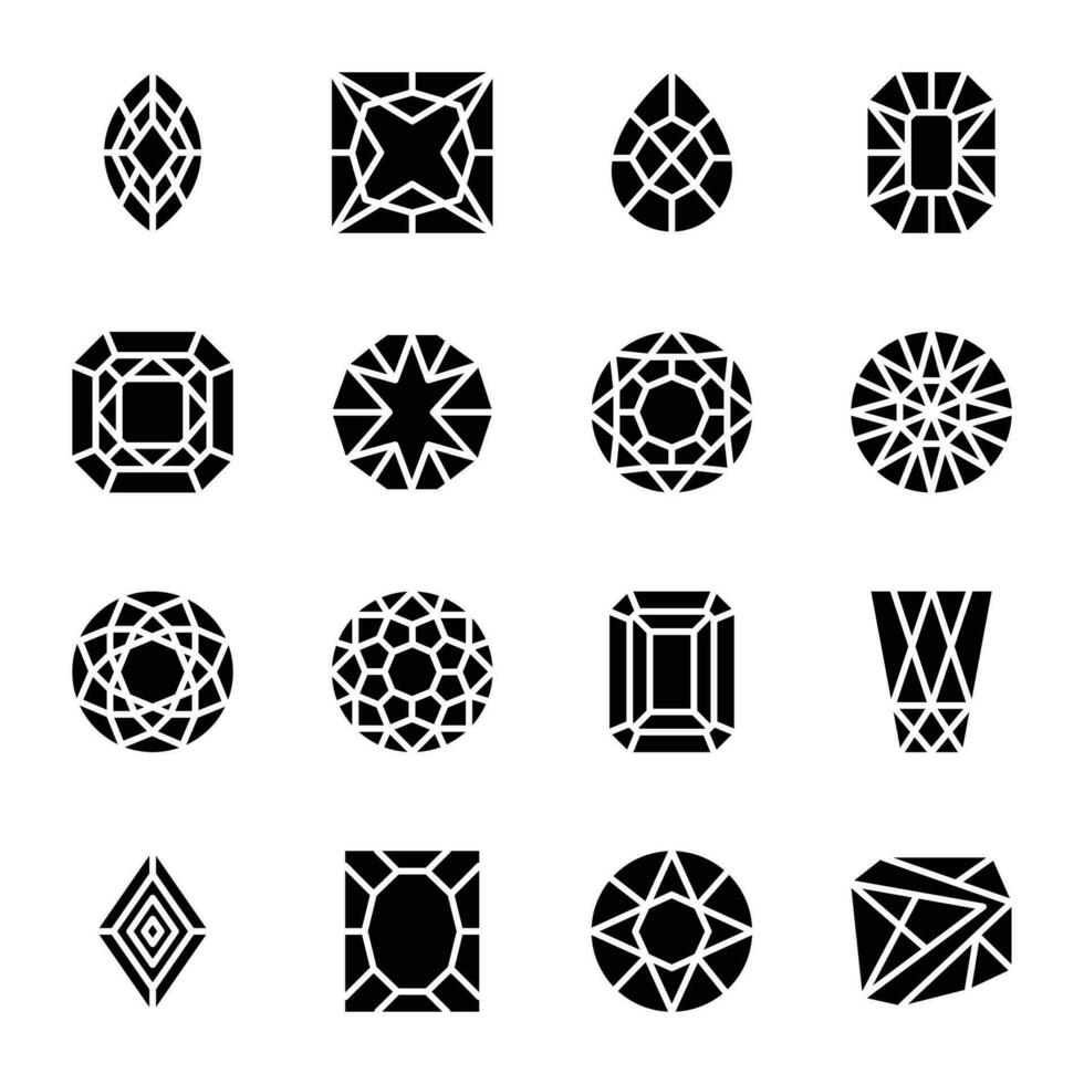 Precious stone icons vector