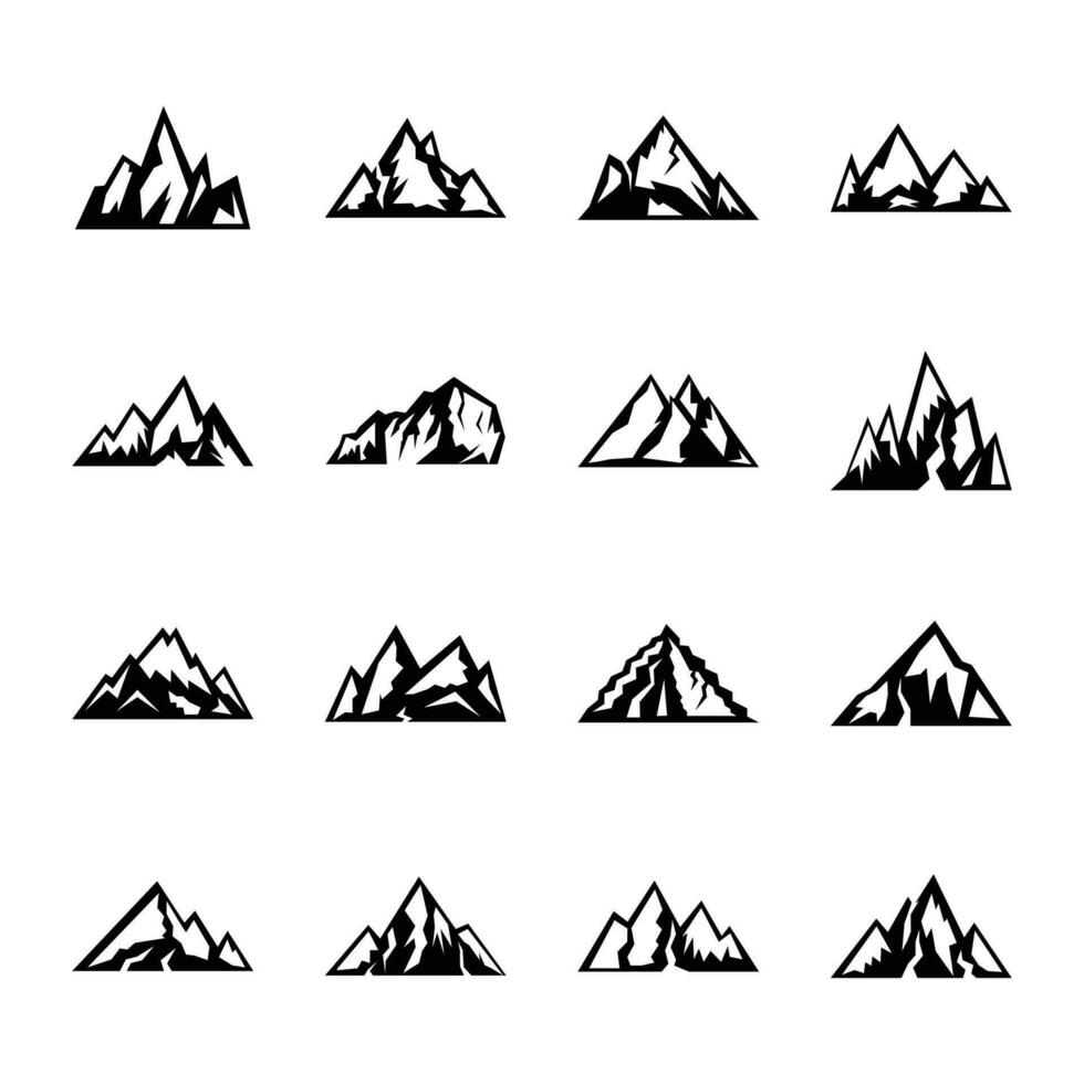Set Of Hills Icons vector