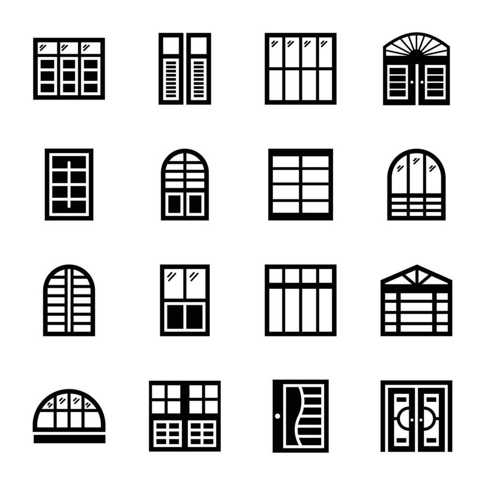Window shades icons vector