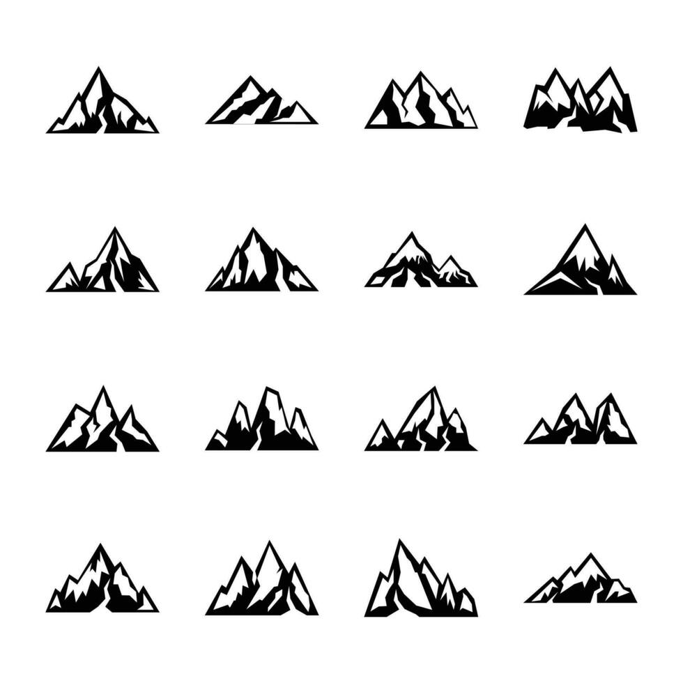 Set Of Hills Icons vector