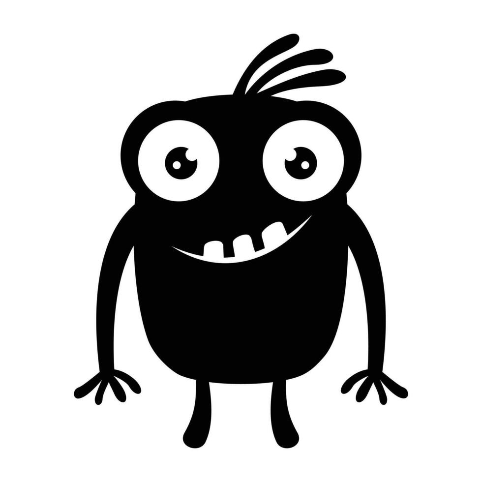 zombie monster and big screaming mouth, argus panoptes flat icon vector