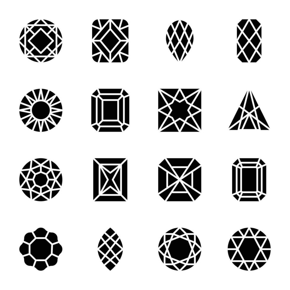 Precious stone icons 24114951 Vector Art at Vecteezy