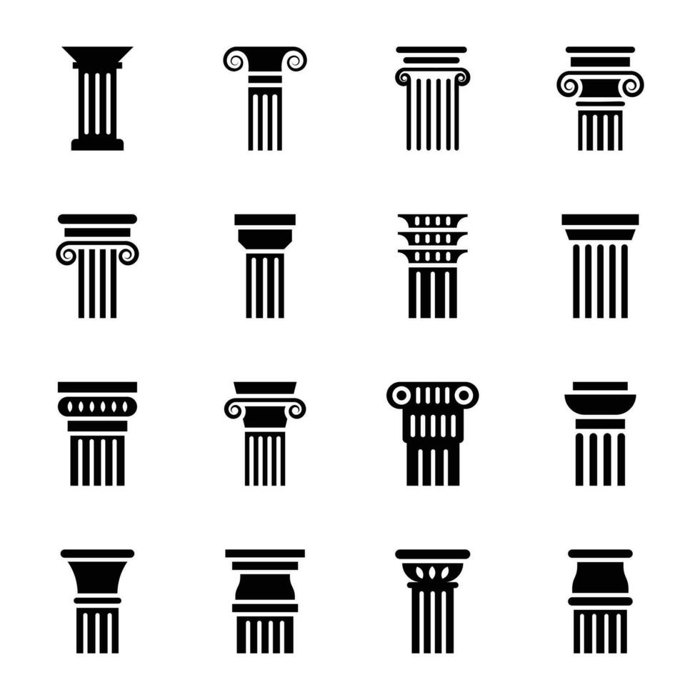 Pillar drawings icons vector