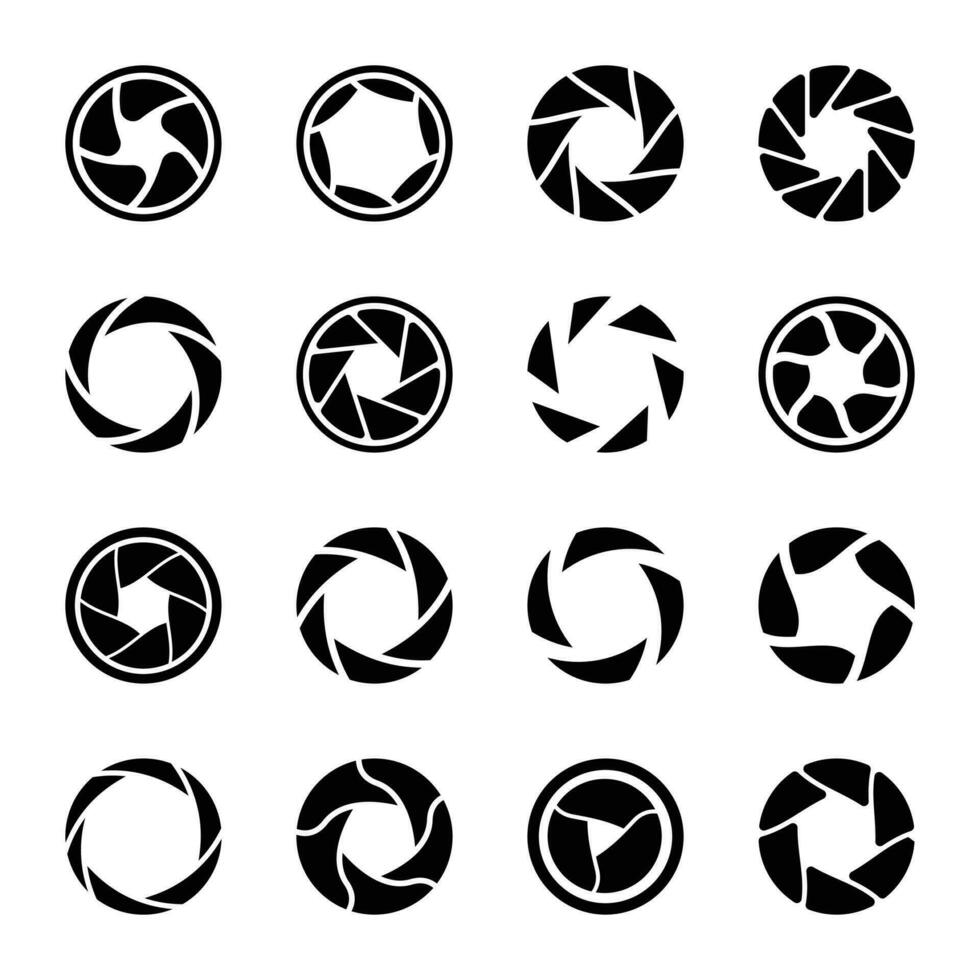 Window shutters solid icons vector