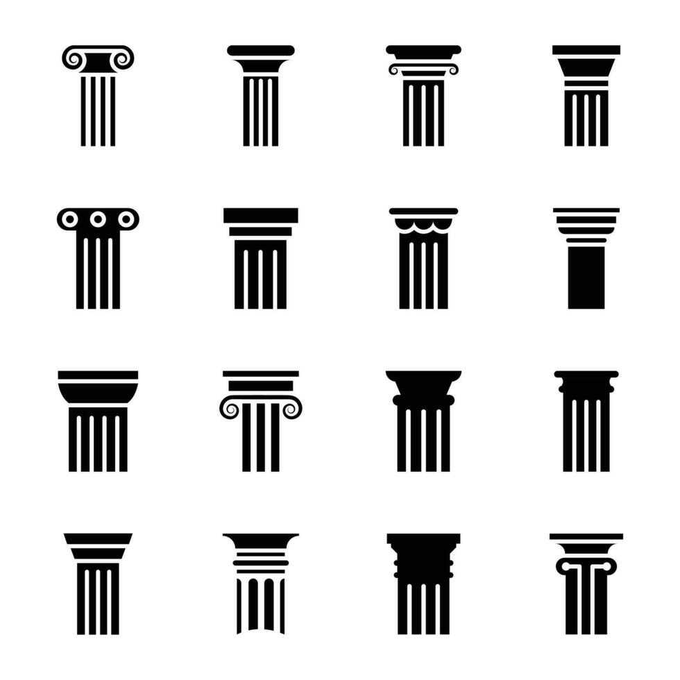 Pillar drawings icons vector