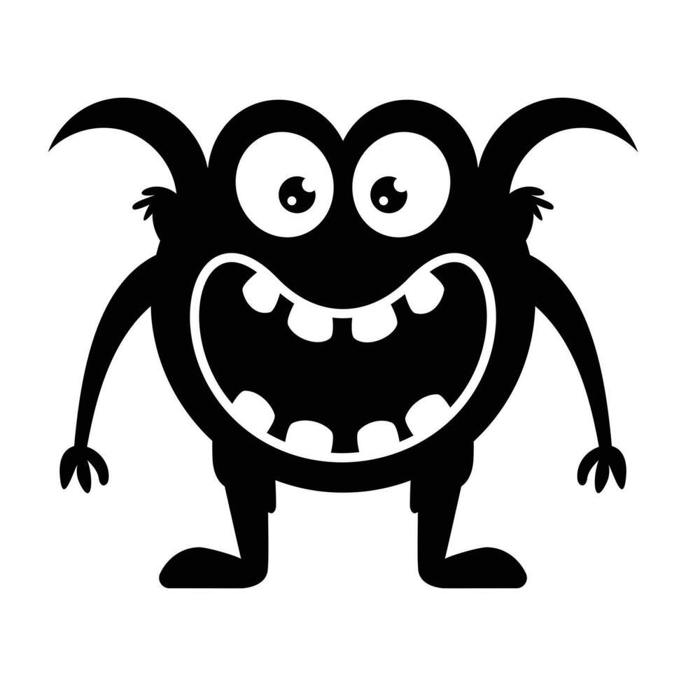 zombie monster and big screaming mouth, argus panoptes flat icon vector