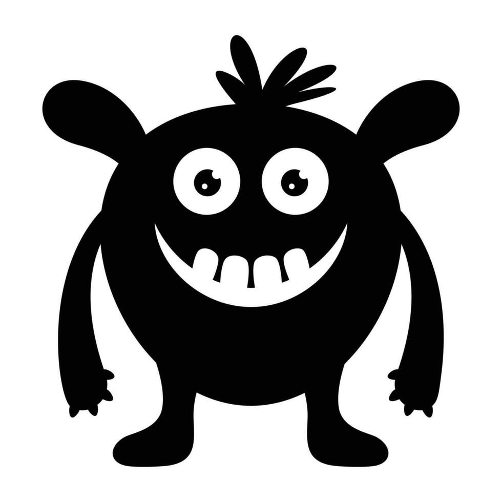 zombie monster and big screaming mouth, argus panoptes flat icon vector