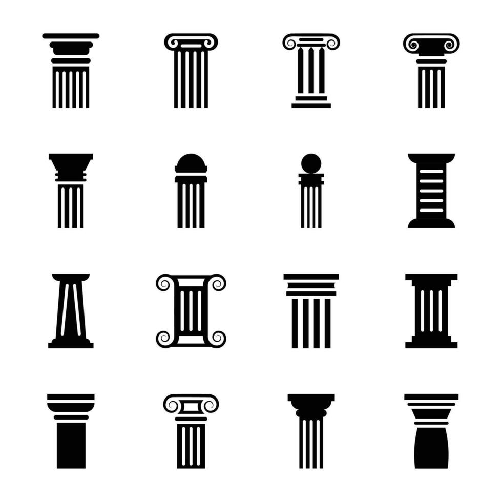 Pillar drawings icons vector