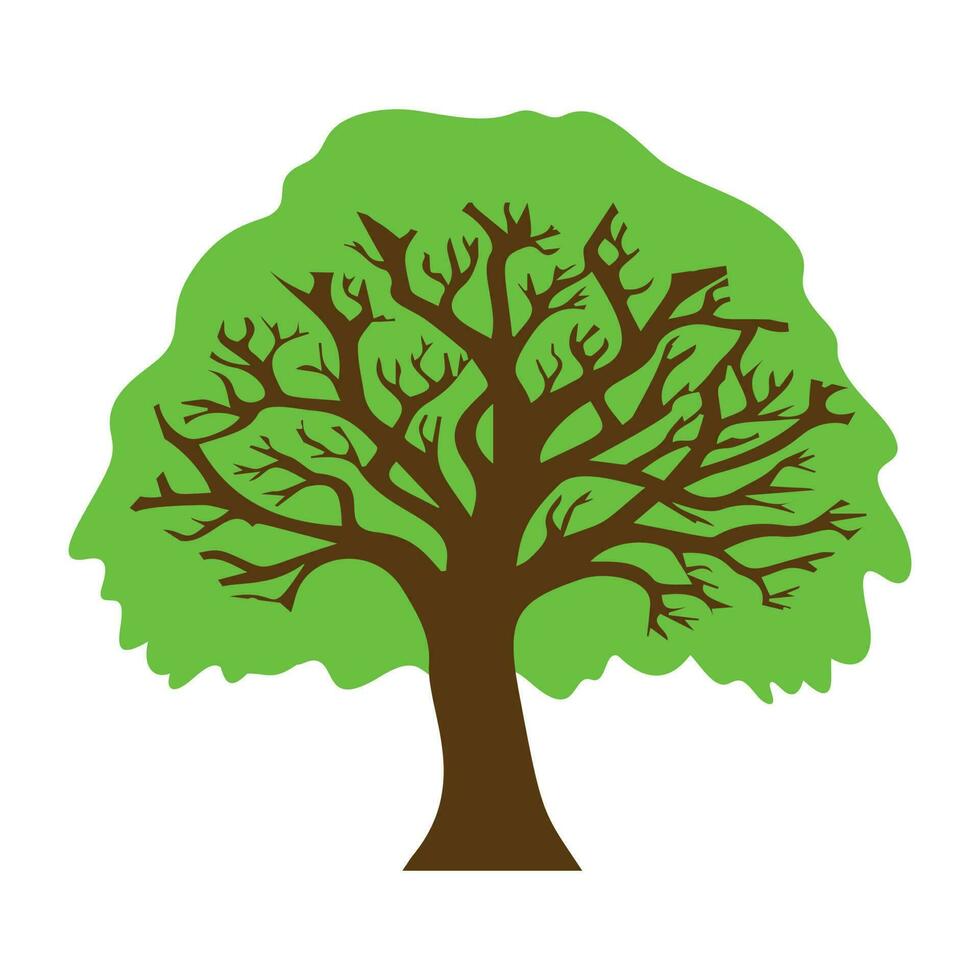 Tree with single leaf structure as one leaf on one stem, this is apple tree icon vector