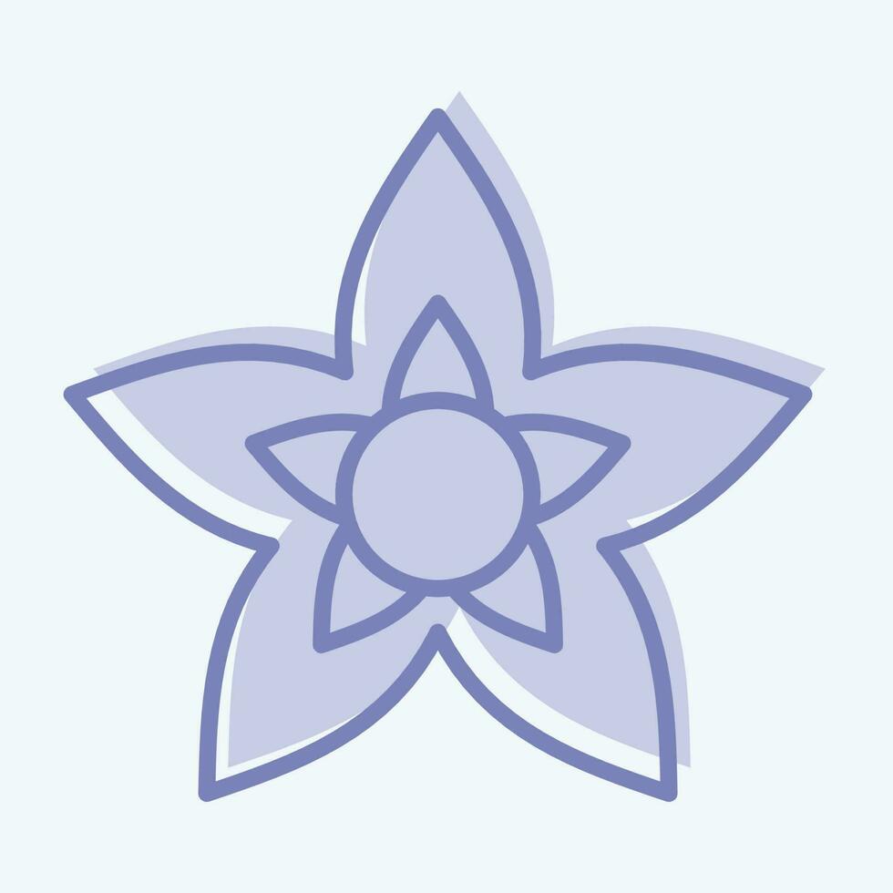 Icon Jasmine. related to Flowers symbol. two tone style. simple design editable. simple illustration vector