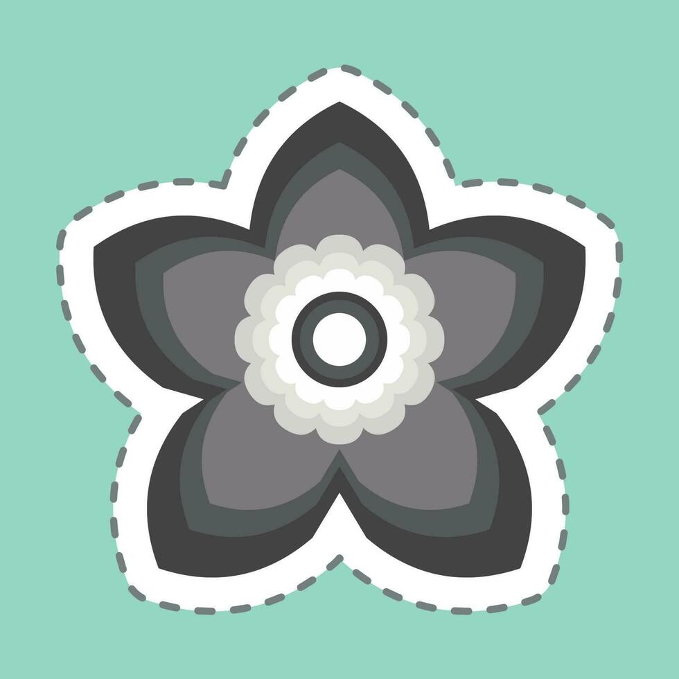 Sticker line cut Gardenia. related to Flowers symbol. simple design editable. simple illustration vector