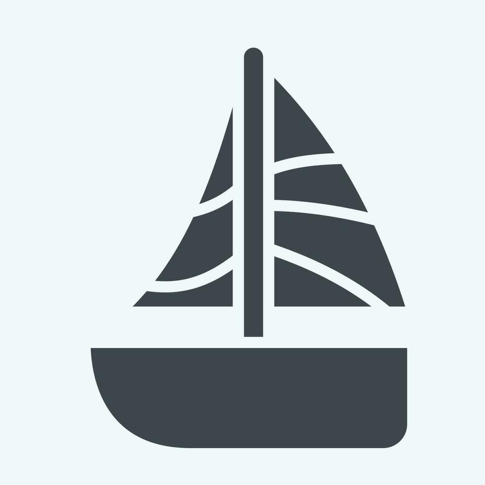 Icon Sailing. related to Hawaii symbol. glyph style. simple design editable. vector