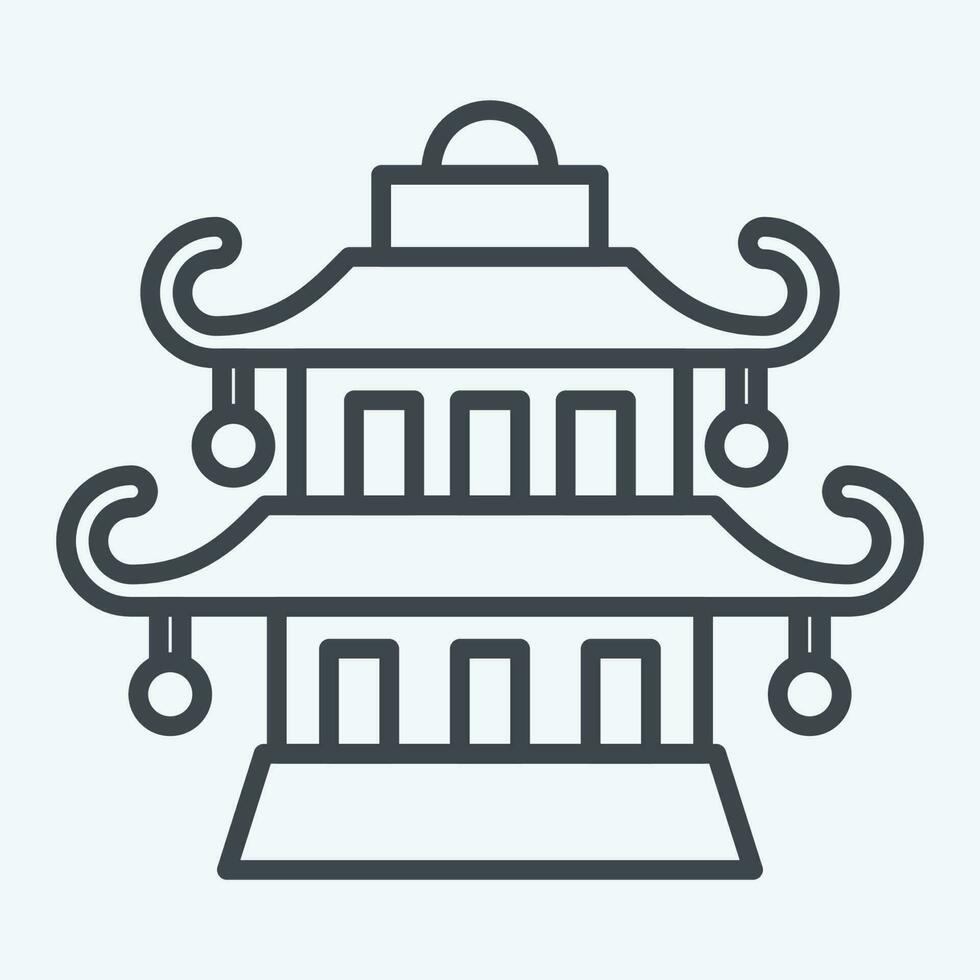 Icon Pagoda. related to Chinese New Year symbol. line style. simple design editable vector