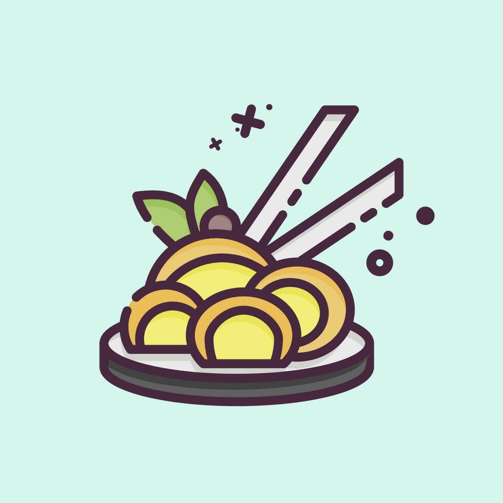 icono chino fideos. relacionado a chino nuevo año símbolo. mbe estilo. sencillo diseño editable vector