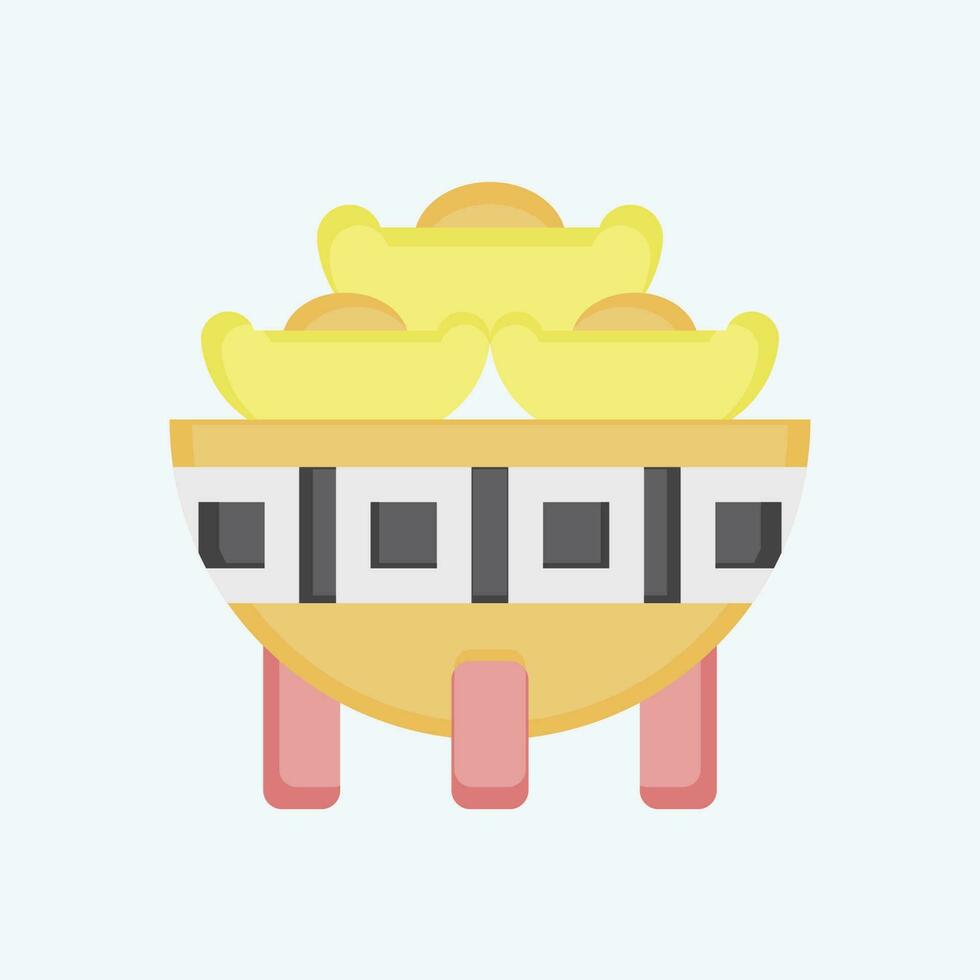 Icon Bowl. related to Chinese New Year symbol. flat style. simple design editable vector