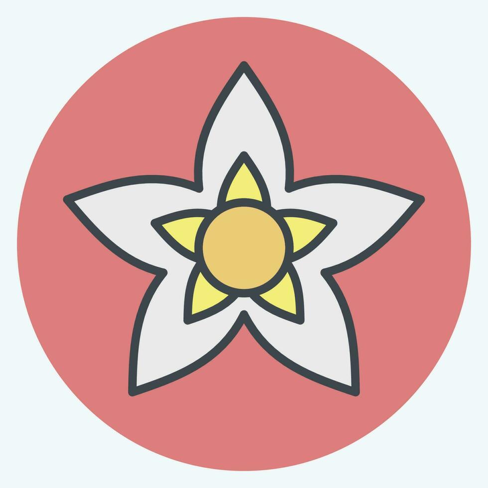 Icon Jasmine. related to Flowers symbol. color mate style. simple design editable. simple illustration vector