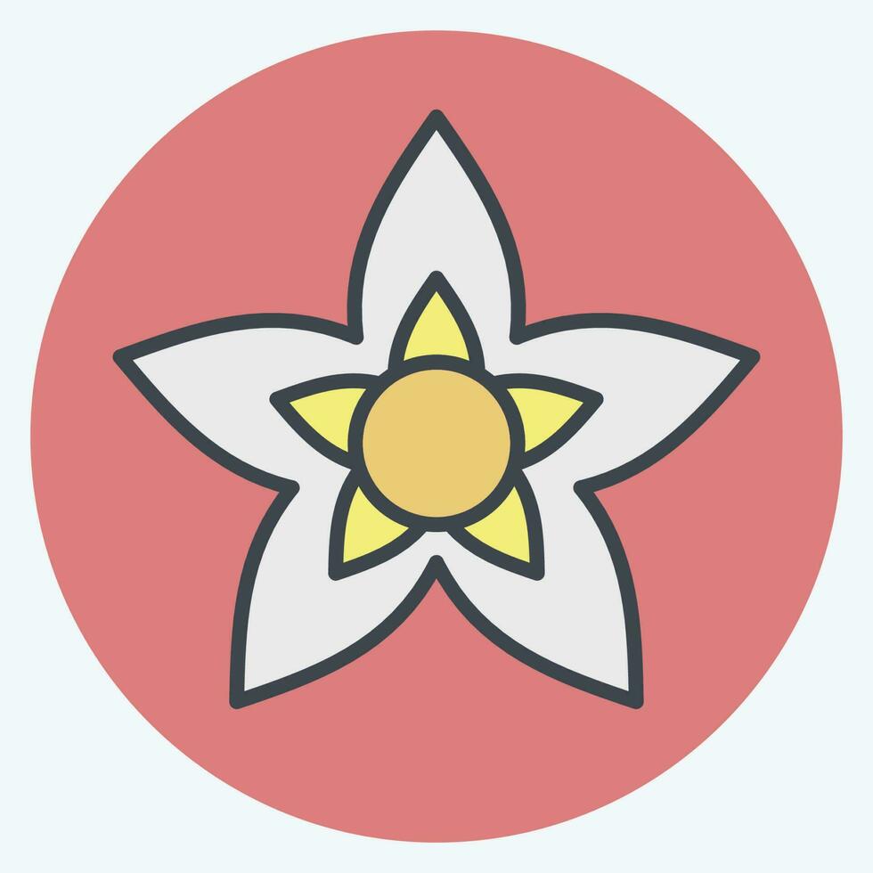 Icon Jasmine. related to Flowers symbol. color mate style. simple design editable. simple illustration vector