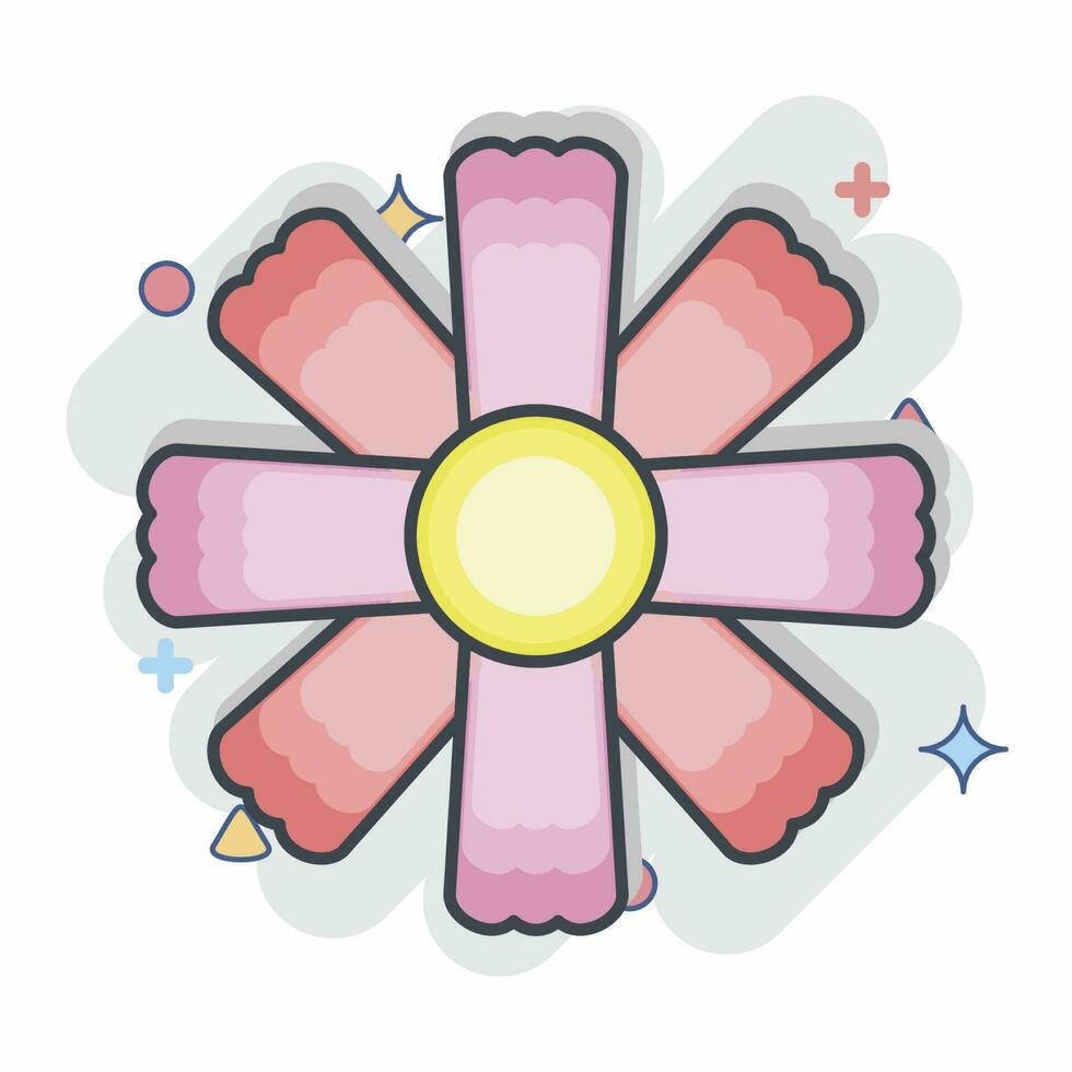 Icon Cosmos. related to Flowers symbol. comic style. simple design editable. simple illustration vector