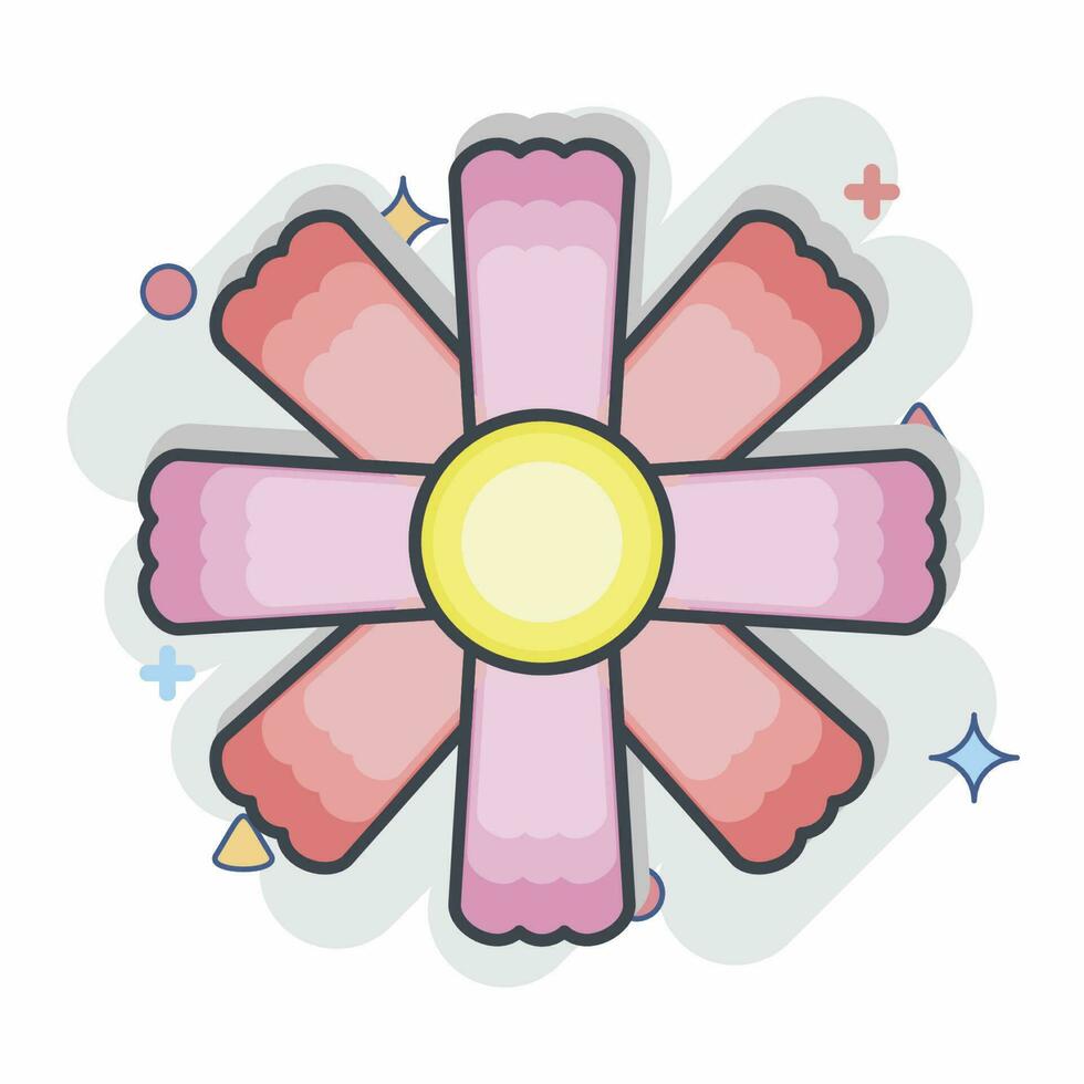 icono cosmos. relacionado a flores símbolo. cómic estilo. sencillo diseño editable. sencillo ilustración vector