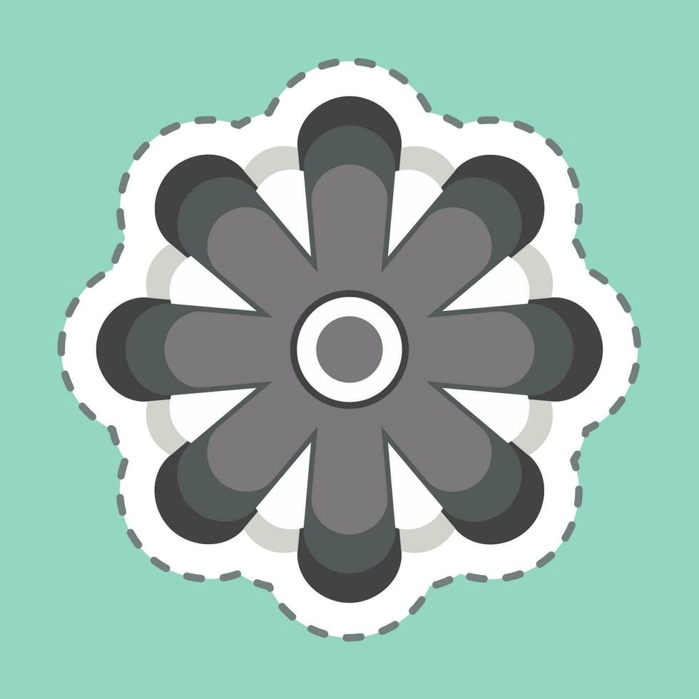 Sticker line cut Aster. related to Flowers symbol. simple design editable. simple illustration vector
