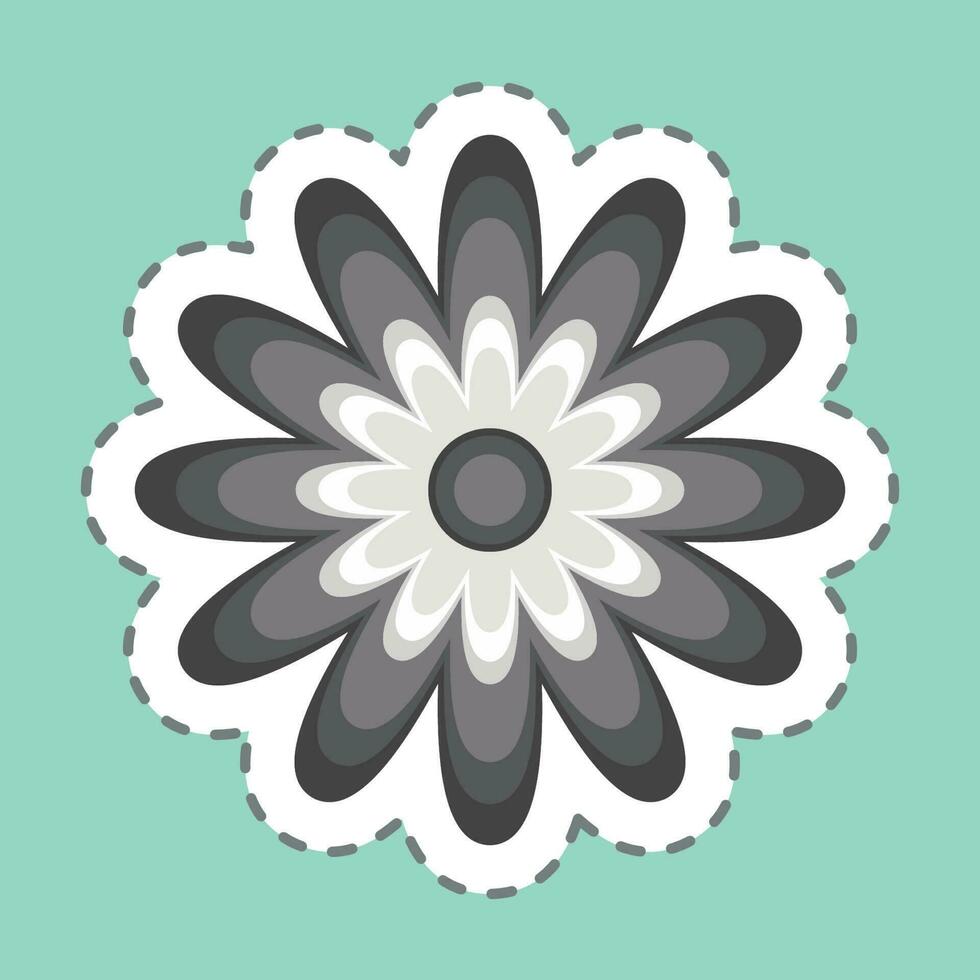 pegatina línea cortar zinnia. relacionado a flores símbolo. sencillo diseño editable. sencillo ilustración vector