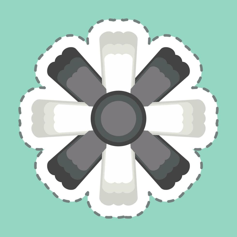 Sticker line cut Cosmos. related to Flowers symbol. simple design editable. simple illustration vector