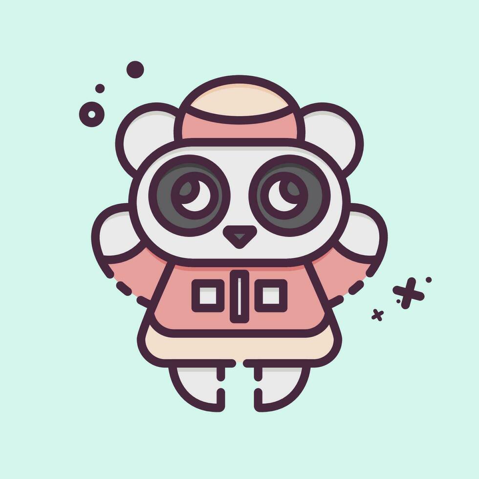 Icon Panda. related to Chinese New Year symbol. MBE style. simple design editable vector