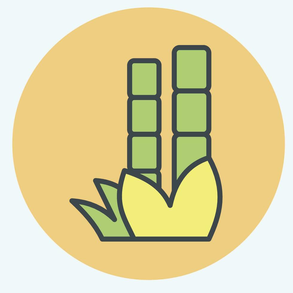 Icon Bamboo. related to Chinese New Year symbol. color mate style. simple design editable vector
