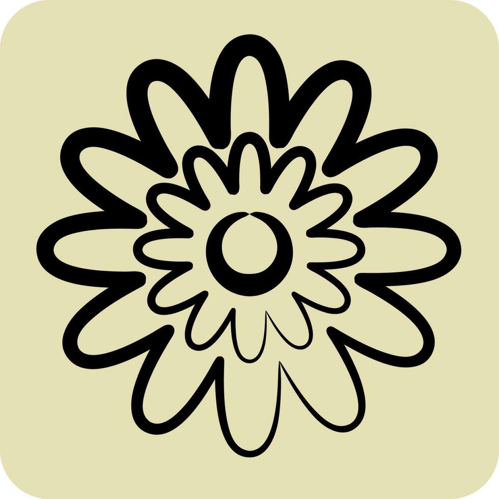 Icon Zinnia. related to Flowers symbol. hand drawn style. simple design editable. simple illustration vector