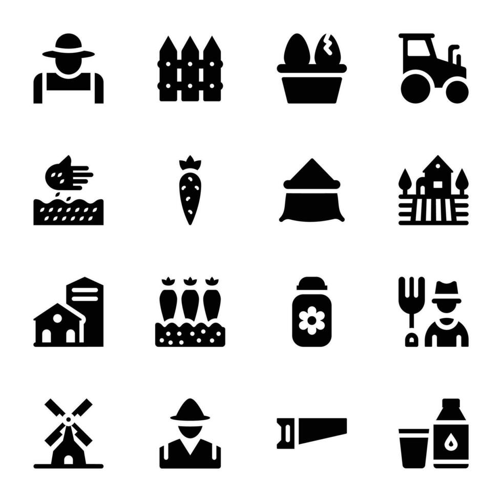 Gardening Glyph Vector Icons