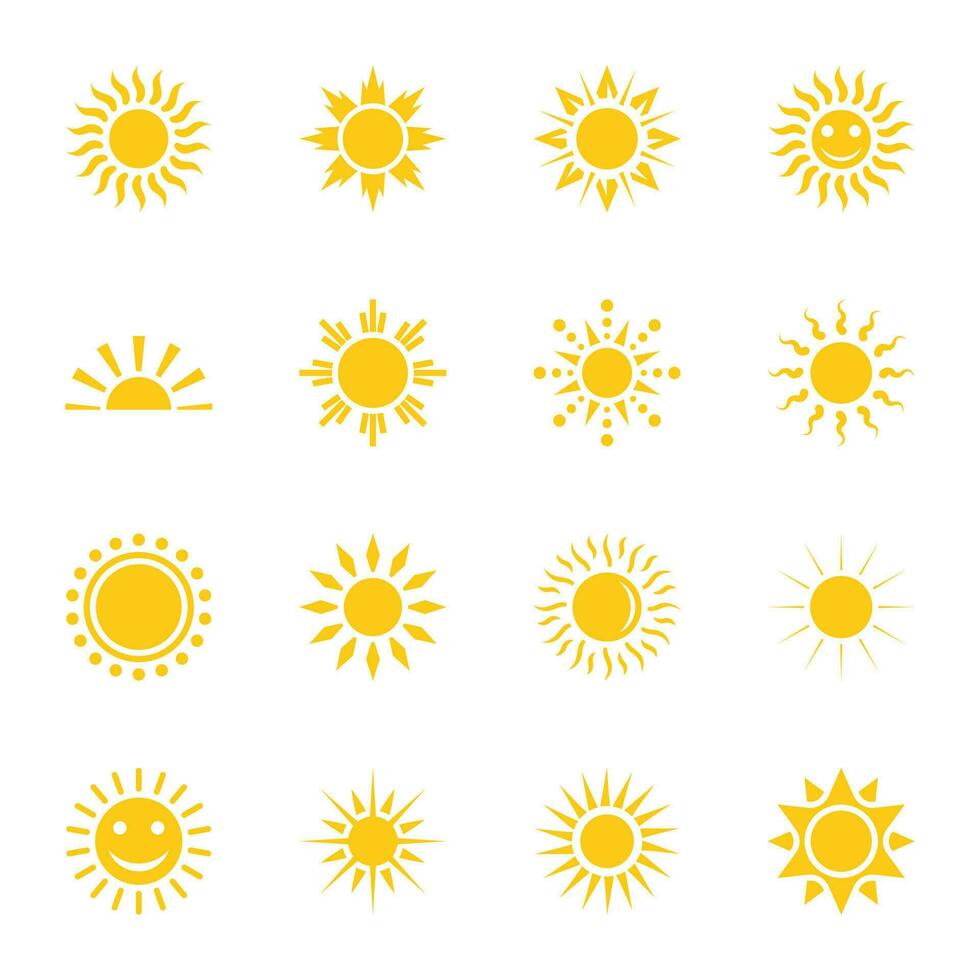 Sun Flat Icons vector