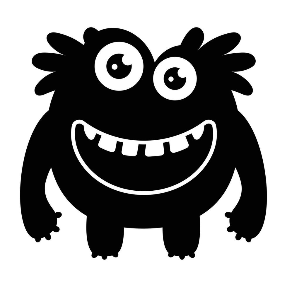 zombie monster and big screaming mouth, argus panoptes flat icon vector