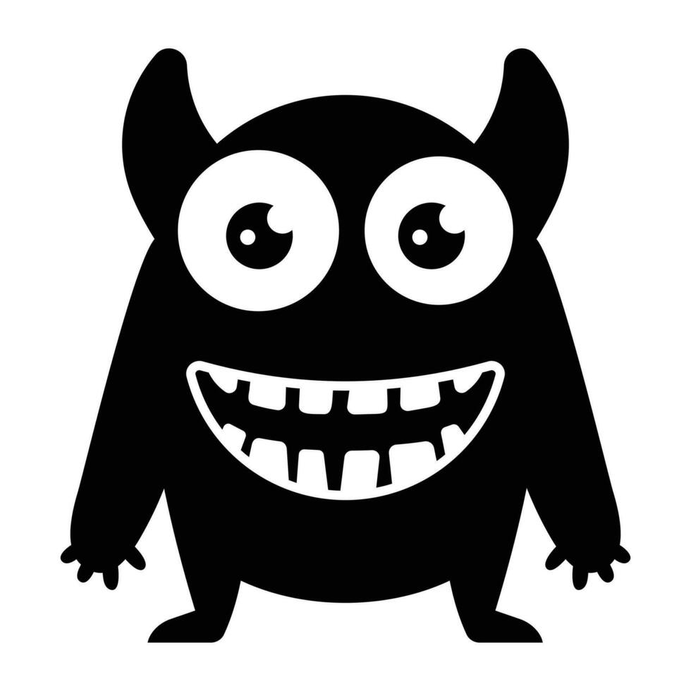 zombie monster and big screaming mouth, argus panoptes flat icon vector