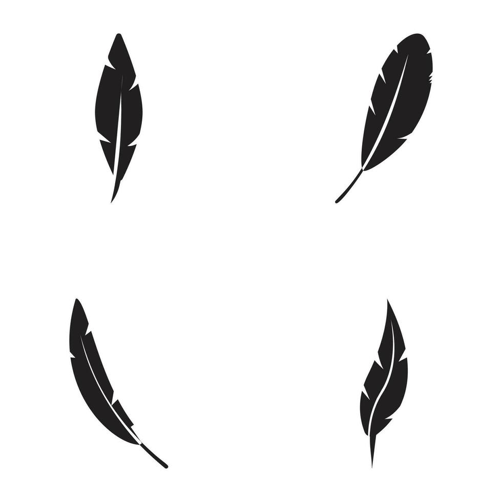 Feather glyph icon vector