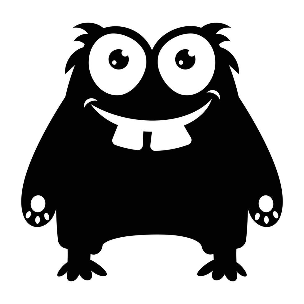 zombie monster and big screaming mouth, argus panoptes flat icon vector