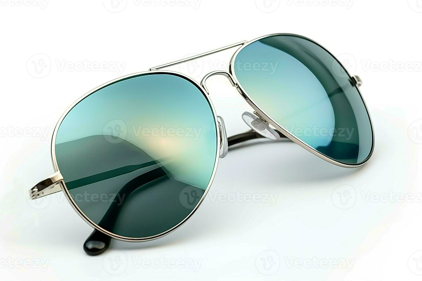 Stylish aviator green sunglasses. Generate Ai photo