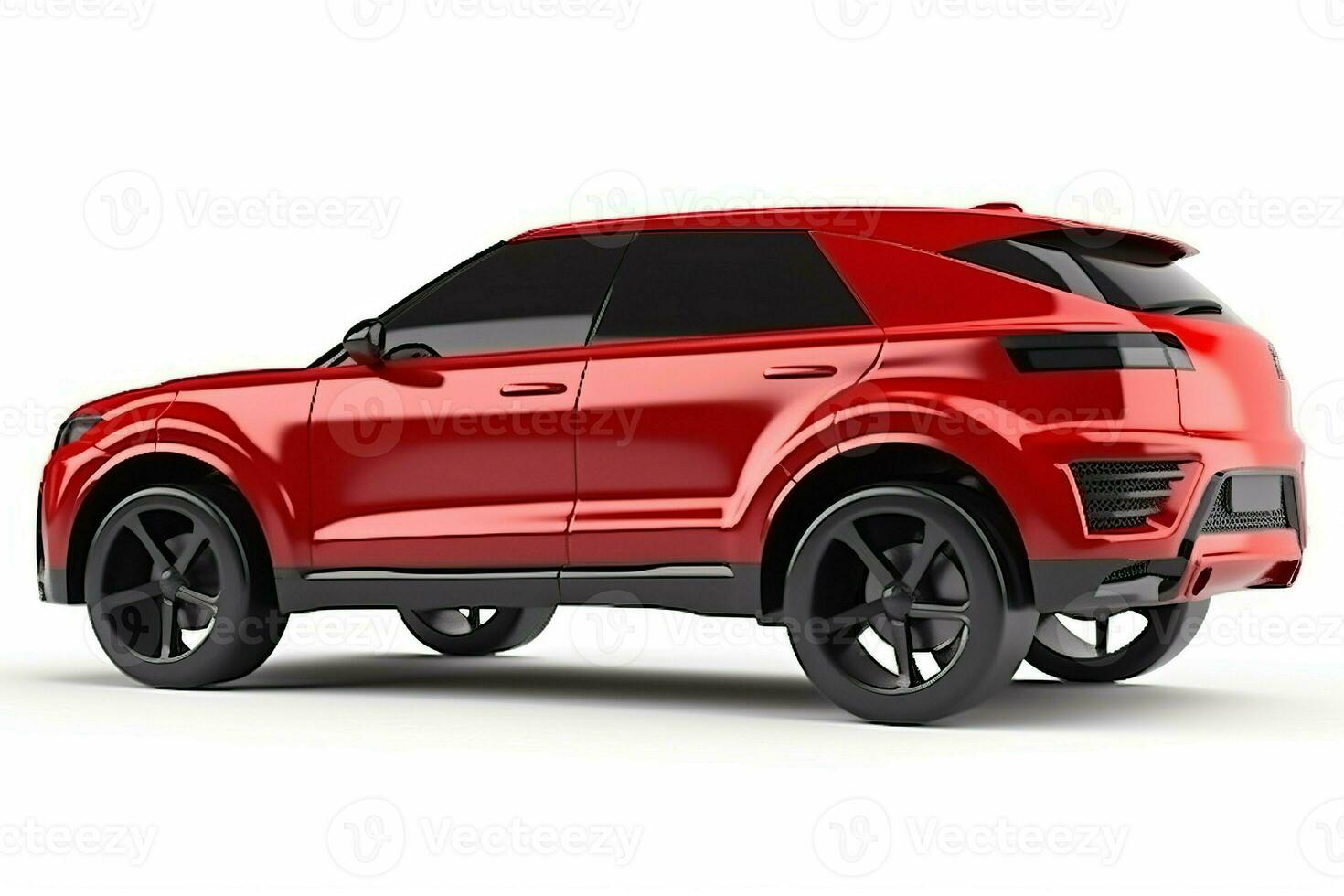Shiny red car speed. Generate Ai photo