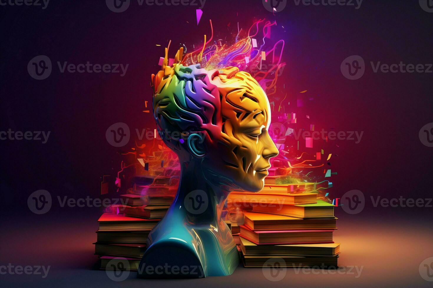 Creativity knowledge head. Generate Ai photo