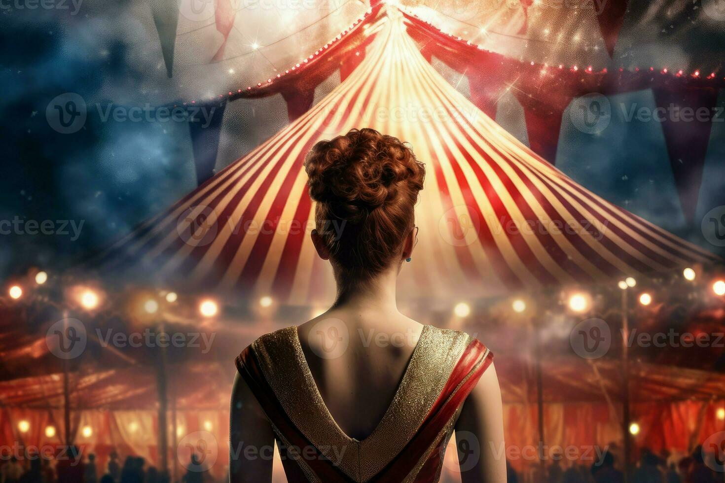 Circus tent arena performer arena. Generate Ai photo