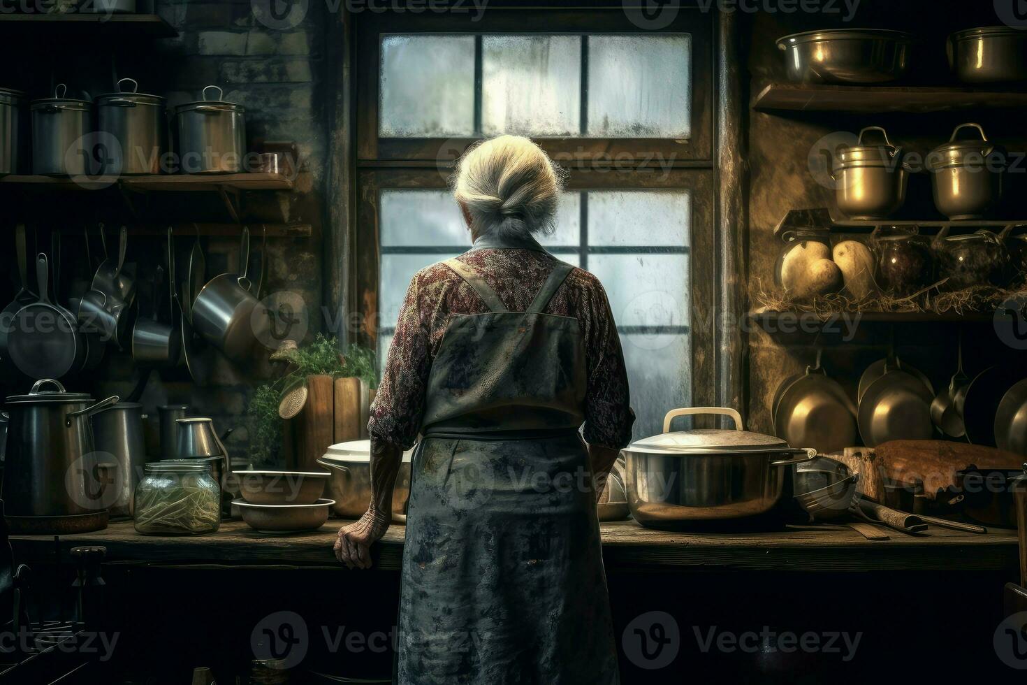 Cook woman kitchen. Generate Ai photo