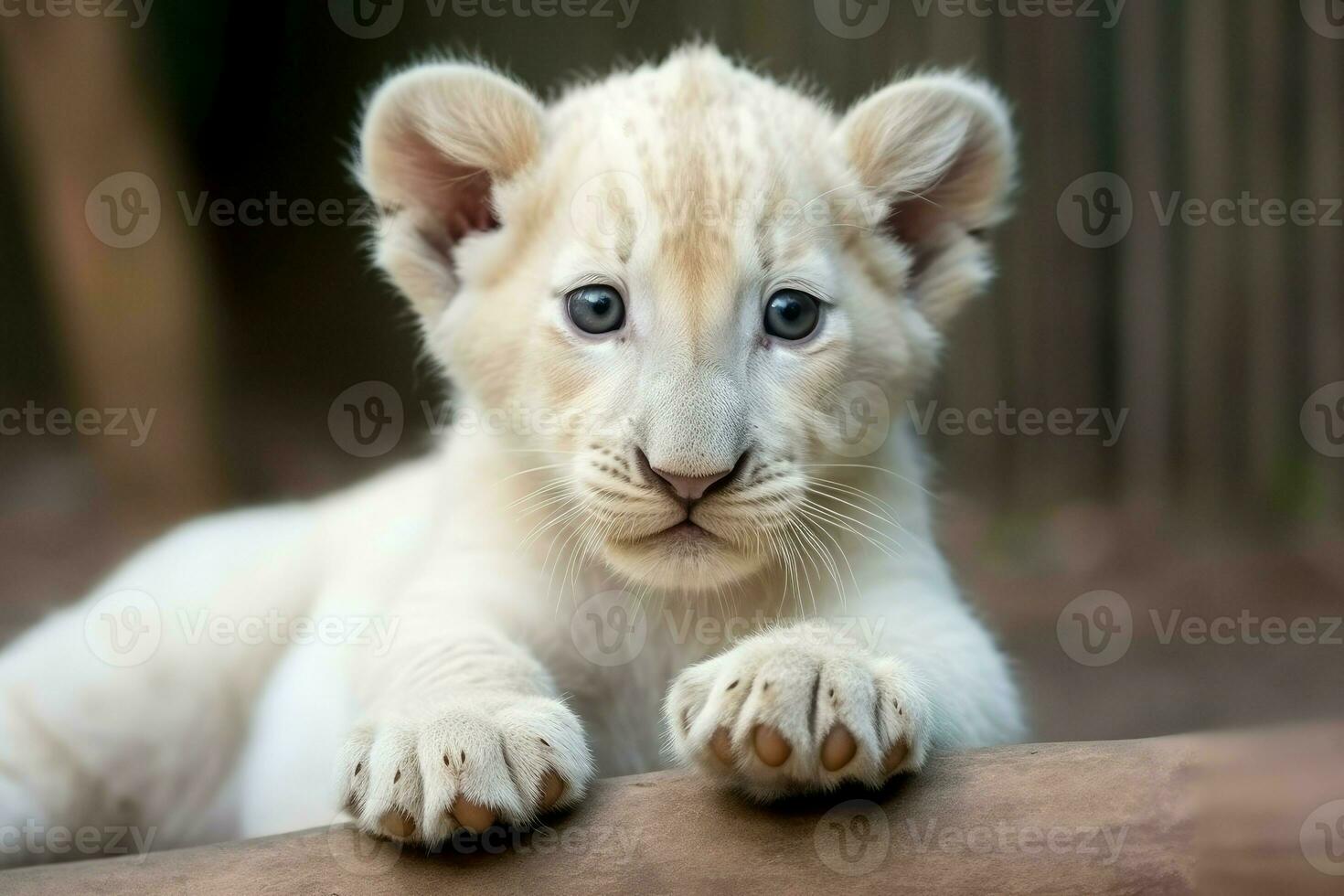 Cute white lion. Generate Ai photo