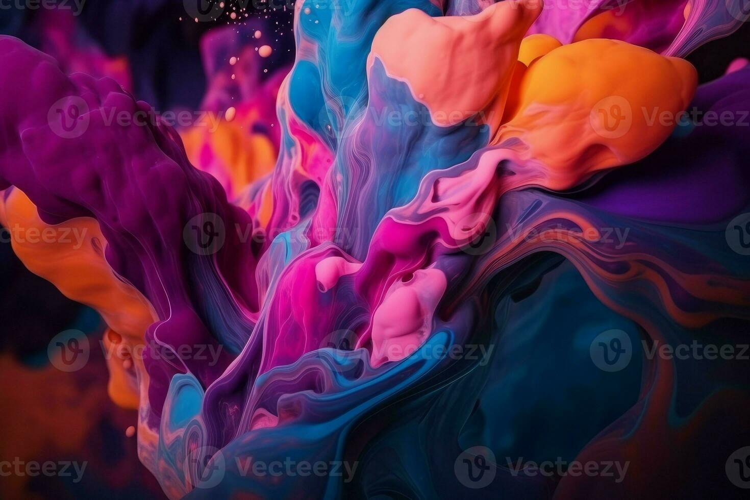 Abstract colorful liquid. Generate Ai photo